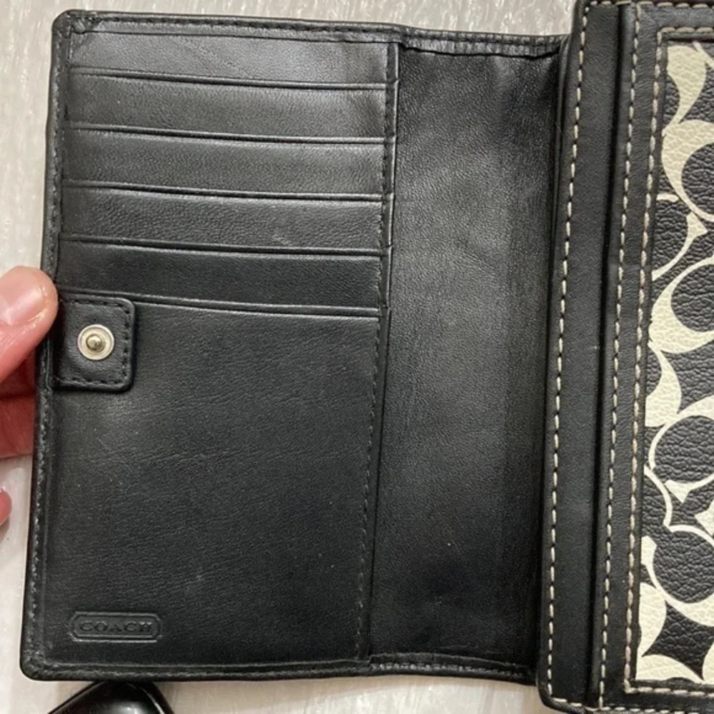 Coach black and white wallet